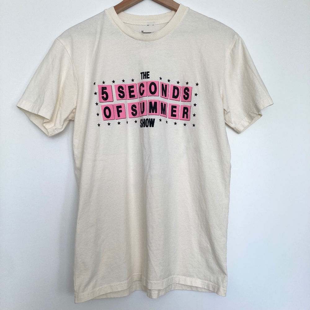 5 Seconds of Summer Show Tour 2023 Cream Tshirt